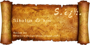 Sikolya Ákos névjegykártya