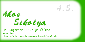 akos sikolya business card